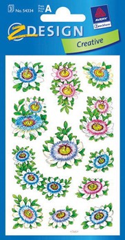 Z-Design 54334, Creative - Flower Sticker, Motiv Passionsblumen, 3 Bogen