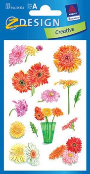 Z-Design 54336, Creative - Flower Sticker, Motiv Gerbera, 3 Bogen