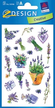 Z-Design 54346, Creative - Blumen-Sticker, Motiv Lavendel, 3 Bogen