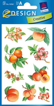 Z-Design 54361, Creative - Blumen-Sticker, Motiv Pfirsich, 3 Bogen