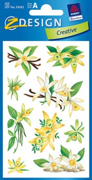 Z-Design 54362, Creative - Blumen-Sticker, Motiv Vanille, 3 Bogen