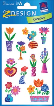 Z-Design 54368, Creative - Blumen-Sticker, Motiv Blumen, abstrakt, 3 Bogen