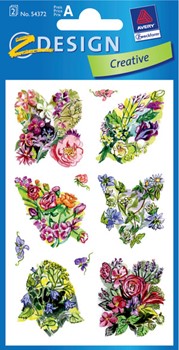 Z-Design 54372, Creative - Blumen-Stickefolie, Motiv Blumen, transparent, 2 Bogen
