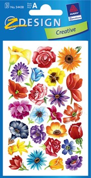 Z-Design 54438, Creative - Blumen-Sticker, Moitv Blüten, 3 Bogen