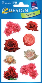 Z-Design 54441, Creative - Blumen-Sticker, Motiv Rosenfotos, 3 Bogen