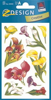 Z-Design 54444, Creative - Blumen-Sticker, Motiv Callas, beglimmert, 2 Bogen