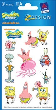 Z-Design 55112, Kids - Papier Sticker, SpongeBob Freunde, 3 Bogen
