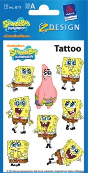 Z-Design 55117, Kids - Tattoos, SpongeBob + Patrick, 1 Bogen