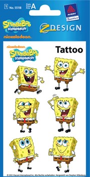 Z-Design 55118, Kids - Tattoos, SpongeBob, 1 Bogen