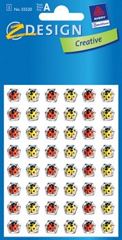 Z-Design 55520, Creative - Crystal Sticker Motiv bunte Marienkäfer, 1 Bogen