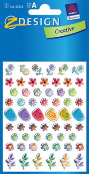 Z-Design 55522, Creative - Crystal Sticker Motiv moderne Blumen, 1 Bogen