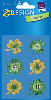 Z-Design 55643, Creative - Sticker Glamour Motiv Kleeblätter, 1 Bogen