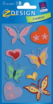 Z-Design 55674, Creative - Sticker Collage Motiv Schmetterlinge, 1 Bogen