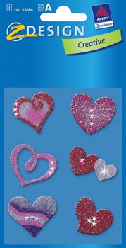 Z-Design 55686, Creative - Sticker Glamour Motiv Herzen, 1 Bogen