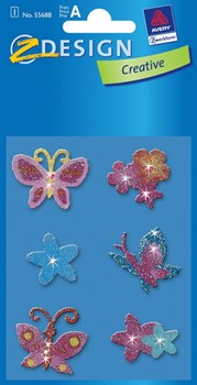 Z-Design 55688, Creative - Sticker Glamour Motiv Schmetterlinge, 1 Bogen