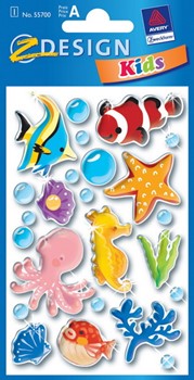 Z-Design 55700, Kids - Sticker Glamour Motiv Unterwasser, 1 Bogen