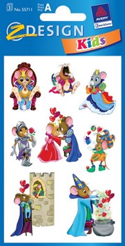 Z-Design 55711, Kids - Sticker aus bunt bedrucktem Papier für Kids Motiv Mäuschen, 3 Bögen