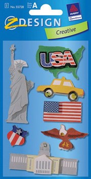 Z-Design 55728, Creative - Sticker Collage Motiv USA, 1 Bogen