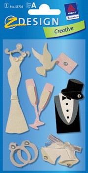 Z-Design 55738, Creative - Sticker Collage Motiv Hochzeit, 1 Bogen