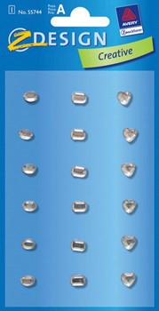 Z-Design 55744, Creative - Sticker Collage Motiv Stones silver, 1 Bogen