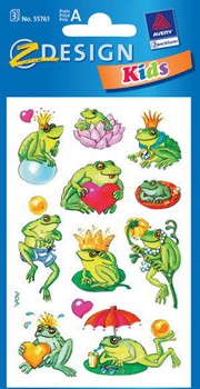 Z-Design 55761, Creative - Papier Sticker, Motiv Frösche, 3 Bogen
