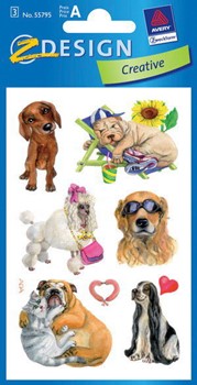 Z-Design 55795, Creative - Papier Sticker, Motiv Hund, 3 Bogen