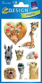 Z-Design 55801, Creative - Papier Sticker, Motiv Afrika, 3 Bogen