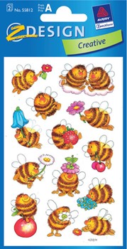 Z-Design 55812, Creative - Deco Sticker, Motiv Bienen, beglimmert, 2 Bogen