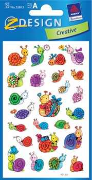 Z-Design 55813, Creative - Deco Sticker, Motiv Schnecken, beglimmert, 2 Bogen