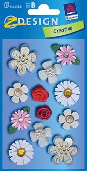 Z-Design 55821, Creative - Collage Sticker, Motiv Blumen, 1 Bogen