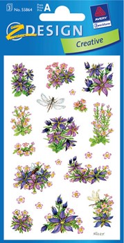 Z-Design 55864, Creative - Blumen Sticker, Motiv Tausendgüldenkraut, 3 Bogen