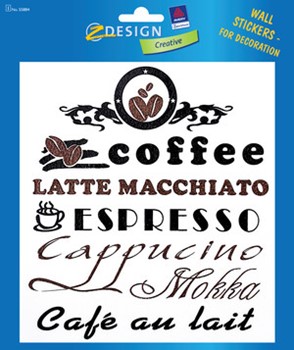 Z-Design 55884, Creative - Wandsticker, Motiv Café, 2 Bogen