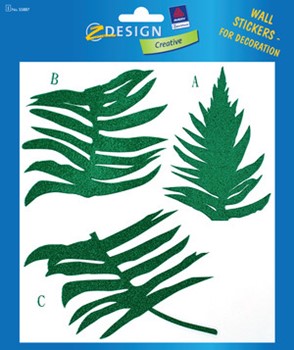 Z-Design 55887, Creative - Wandsticker, Motiv Farnblatt, 2 Bogen
