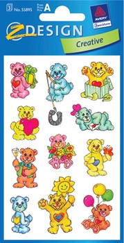 Z-Design 55895, Creative - Papier Sticker, Motiv Glücksbärchen, 3 Bogen