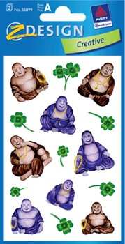 Z-Design 55899, Creative - Papier Sticker, Motiv Buddha, geprägt, 2 Bogen