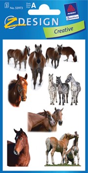 Z-Design 55973, Creative - Papier Sticker, Motiv Pferde Photo , 3 Bogen