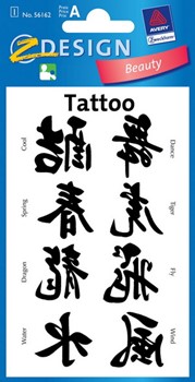 Z-Design 56162, Beauty - Tattoos Motiv Chinesische Zeichen, 1 Bogen