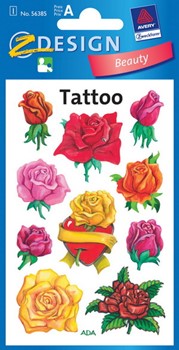 Z-Design 56385, Beauty - Tattoos bunt Motiv Rosen, 1 Bogen