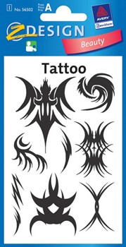 Z-Design 56502, Beauty - Tattoos schwarz Motiv s/w Ornamente, 1 Bogen
