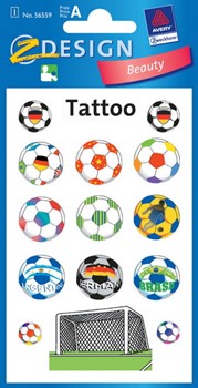 Z-Design 56559, Beauty - Tattoos für Kids, schwarz, Motiv Fußbälle, 1 Bogen