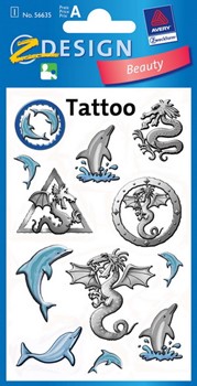 Z-Design 56635, Beauty - Tattoos Drachen + Delfin, 1 Bogen