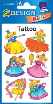 Z-Design 56642, Kids - wasserfeste Tattoos, Motiv Prinzessin, 1 Bogen