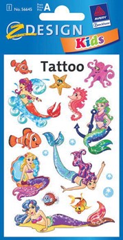Z-Design 56645, Kids - wasserfeste Tattoos, Motiv Meerjungfrau, 1 Bogen