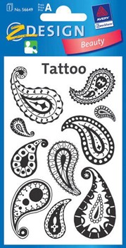 Z-Design 56649, Beauty - wasserfeste Tattoos, Motiv Ornament Tropfen, 1 Bogen