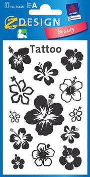 Z-Design 56650, Beauty - wasserfeste Tattoos, Motiv Ornament Hibiskus, 1 Bogen
