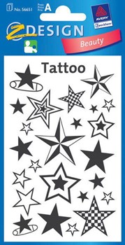 Z-Design 56651, Beauty - wasserfeste Tattoos, Motiv Sterne, 1 Bogen