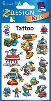 Z-Design 56668, Kids - Tattoos, Roboter, beglimmert, 1 Bogen