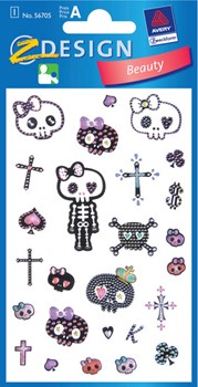 Z-Design 56705, Kids - Kids - Hardware Sticker, Motiv Totenköpfe Mix, 1 Bogen