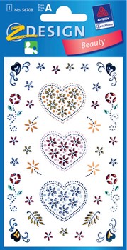 Z-Design 56708, Kids - Hardware Sticker, Motiv Herzen, 1 Bogen