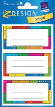 Z-Design 59300, School - Buchetikett aus beschriftbarem Papier Motiv Pop-Art, 3 Bögen